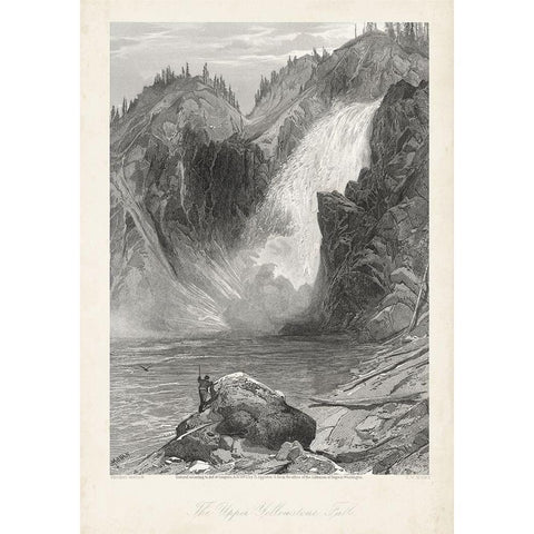 The Upper Yellowstone Falls White Modern Wood Framed Art Print by Bryant, William Cullen