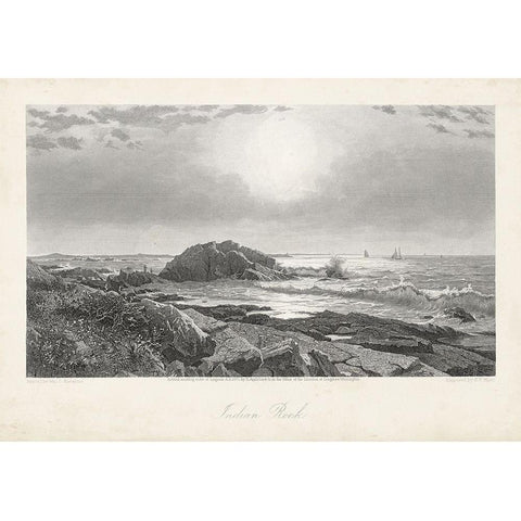Indian Rock White Modern Wood Framed Art Print by Bryant, William Cullen