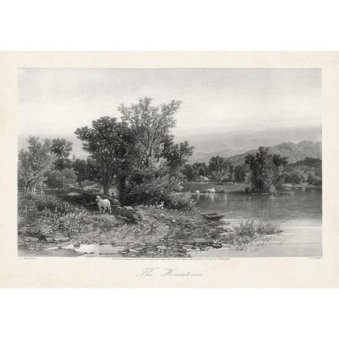 The Housatonic White Modern Wood Framed Art Print by Bryant, William Cullen