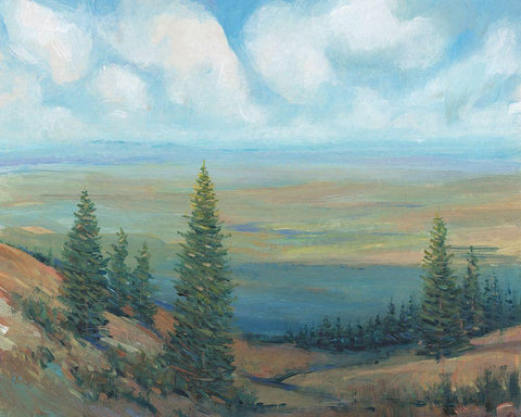 Mountain Top II White Modern Wood Framed Art Print with Double Matting by OToole, Tim
