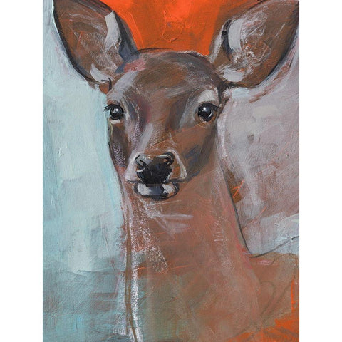 Doe Eyes II Black Modern Wood Framed Art Print with Double Matting by Parker, Jennifer Paxton
