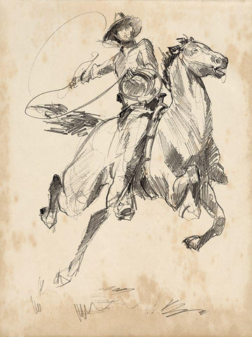 King of the Rodeo I White Modern Wood Framed Art Print with Double Matting by Parker, Jennifer Paxton