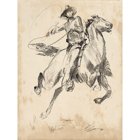 King of the Rodeo I Black Modern Wood Framed Art Print by Parker, Jennifer Paxton