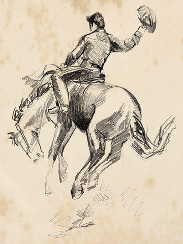King of the Rodeo II Black Ornate Wood Framed Art Print with Double Matting by Parker, Jennifer Paxton
