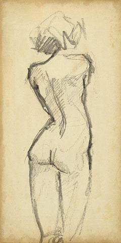 Full Figure Lines I White Modern Wood Framed Art Print with Double Matting by Parker, Jennifer Paxton