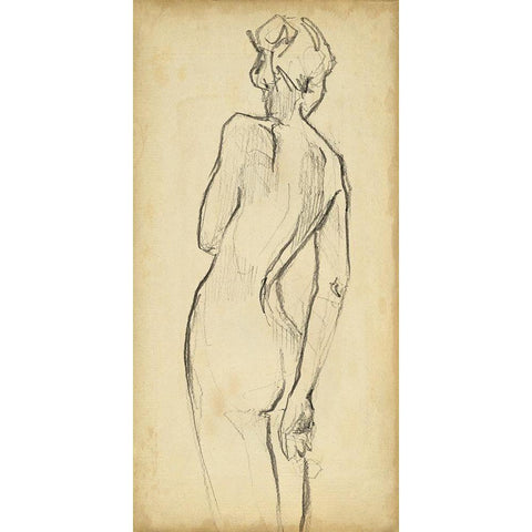 Full Figure Lines II Black Modern Wood Framed Art Print with Double Matting by Parker, Jennifer Paxton