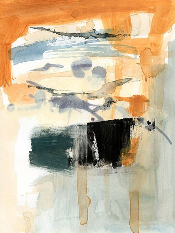 Seria I White Modern Wood Framed Art Print with Double Matting by Barnes, Victoria