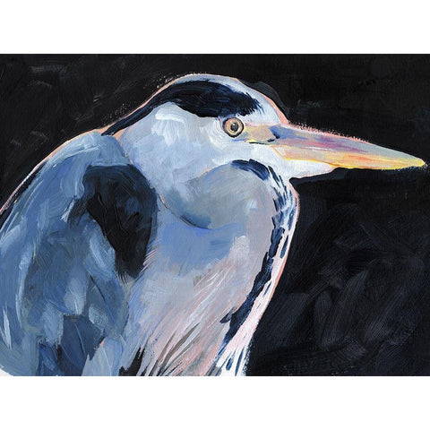 Great Heron I Black Modern Wood Framed Art Print with Double Matting by Parker, Jennifer Paxton