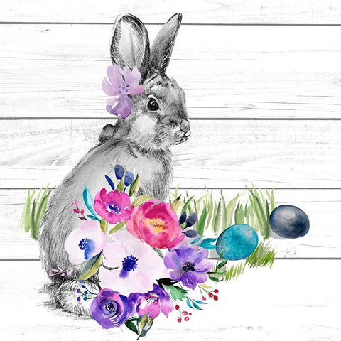 Bright Easter Bouquet I Black Modern Wood Framed Art Print by Parker, Jennifer Paxton