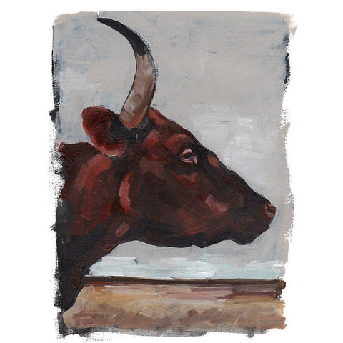 Cattle View II Black Modern Wood Framed Art Print with Double Matting by Parker, Jennifer Paxton
