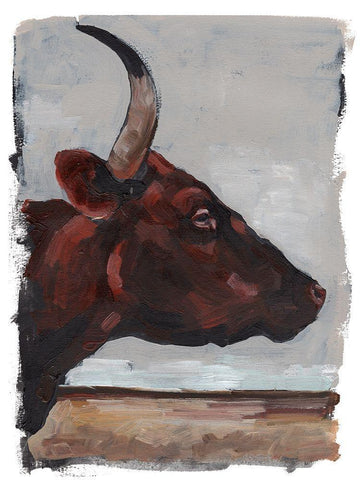 Cattle View II Black Ornate Wood Framed Art Print with Double Matting by Parker, Jennifer Paxton