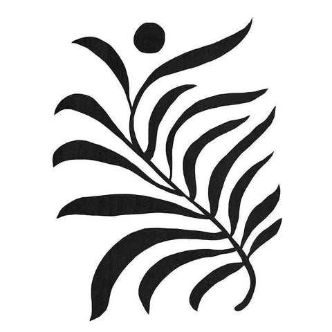 Matisse Fern I Black Modern Wood Framed Art Print with Double Matting by Green, Jacob