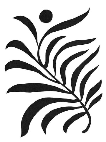 Matisse Fern I White Modern Wood Framed Art Print with Double Matting by Green, Jacob