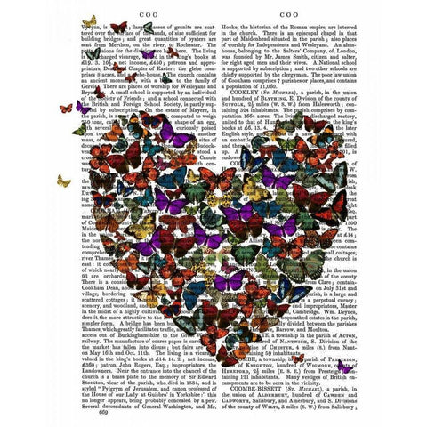 Butterfly Heart Black Modern Wood Framed Art Print with Double Matting by Fab Funky