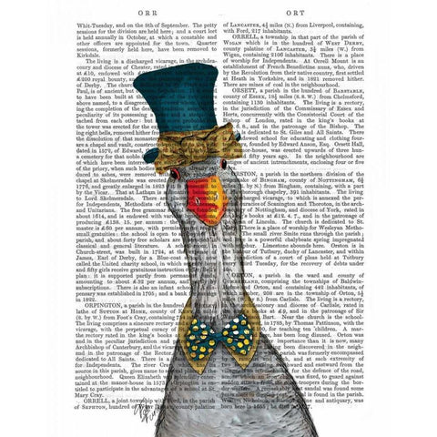 Goose in Blue Hat Black Modern Wood Framed Art Print by Fab Funky