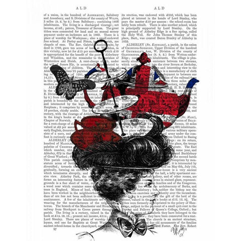 British Afternoon Tea Hat Black Modern Wood Framed Art Print by Fab Funky