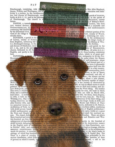 Airedale and Books White Modern Wood Framed Art Print with Double Matting by Fab Funky