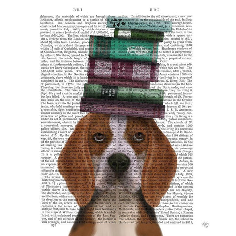 Beagle and Books White Modern Wood Framed Art Print by Fab Funky