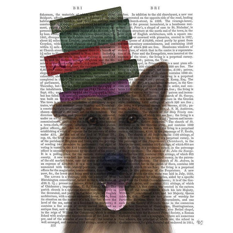 German Shepherd and Books Gold Ornate Wood Framed Art Print with Double Matting by Fab Funky