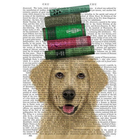 Golden Retriever and Books Gold Ornate Wood Framed Art Print with Double Matting by Fab Funky