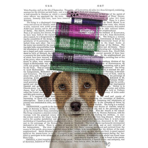 Jack Russell and Books Gold Ornate Wood Framed Art Print with Double Matting by Fab Funky