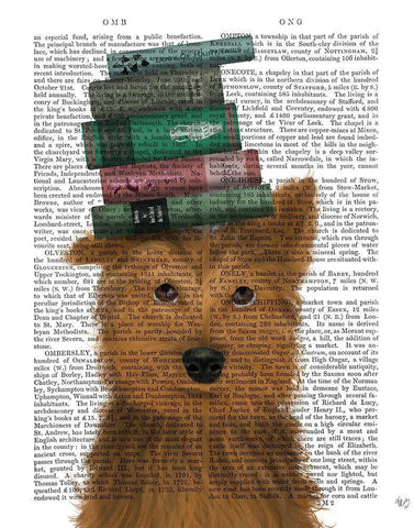 Yorkshire Terrier and Books White Modern Wood Framed Art Print with Double Matting by Fab Funky