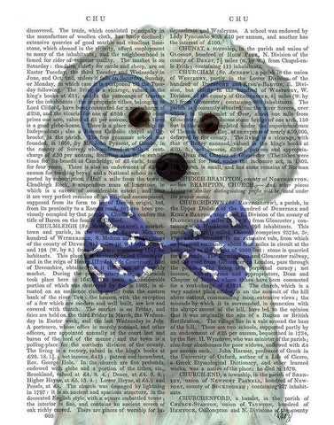 Bichon Frise with Glasses and Bow Tie White Modern Wood Framed Art Print with Double Matting by Fab Funky