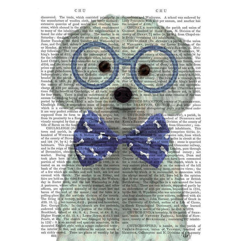Bichon Frise with Glasses and Bow Tie Gold Ornate Wood Framed Art Print with Double Matting by Fab Funky