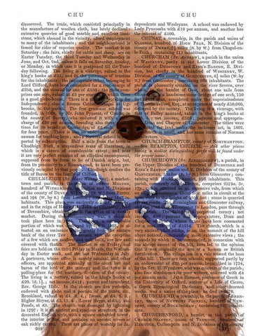 Cockerpoo, Apricot, with Glasses and Bow Tie Black Ornate Wood Framed Art Print with Double Matting by Fab Funky