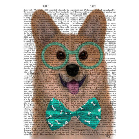Corgi with Glasses and Bow Tie White Modern Wood Framed Art Print by Fab Funky
