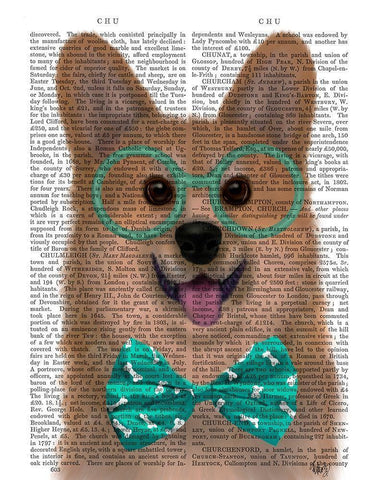 Corgi with Glasses and Bow Tie White Modern Wood Framed Art Print with Double Matting by Fab Funky