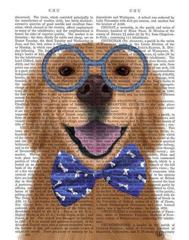 Golden Retriever, Glasses and Bow Tie White Modern Wood Framed Art Print with Double Matting by Fab Funky