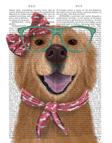 Golden Retriever, Glasses and Scarf White Modern Wood Framed Art Print with Double Matting by Fab Funky