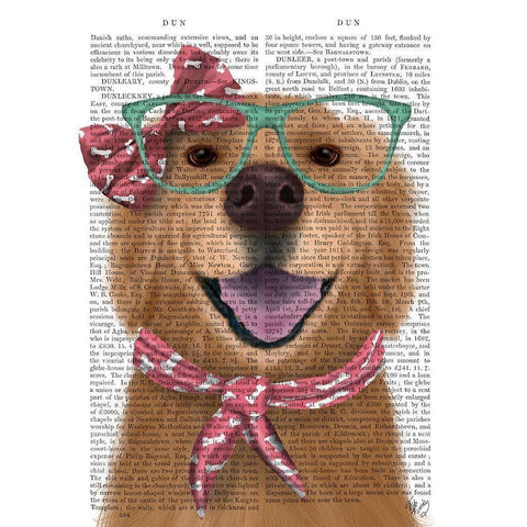 Golden Retriever, Glasses and Scarf Black Modern Wood Framed Art Print with Double Matting by Fab Funky