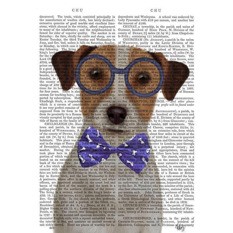 Jack Russell with Glasses and Bow Tie Black Modern Wood Framed Art Print by Fab Funky