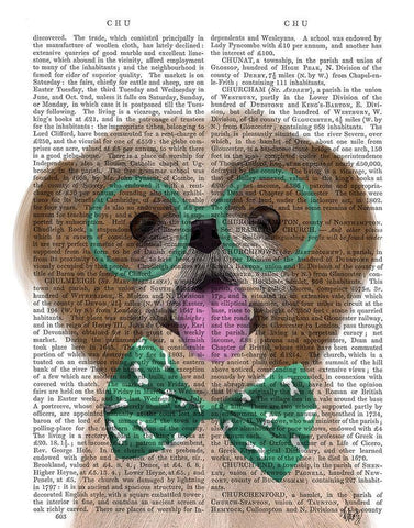 Shih Tsu with Glasses and Bow Tie White Modern Wood Framed Art Print with Double Matting by Fab Funky