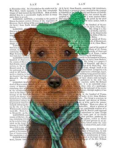 Airedale and Heart Glasses White Modern Wood Framed Art Print with Double Matting by Fab Funky
