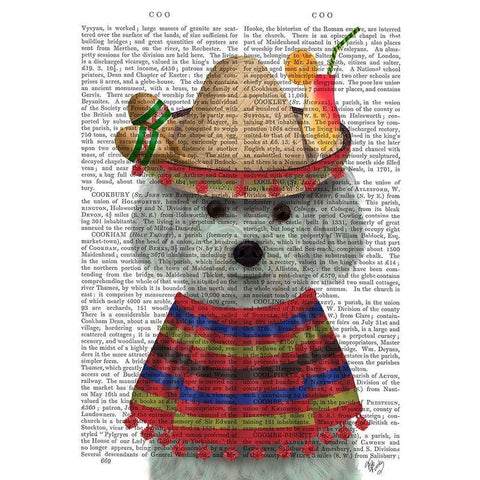 Bichon Frise in Mexican Costume White Modern Wood Framed Art Print by Fab Funky