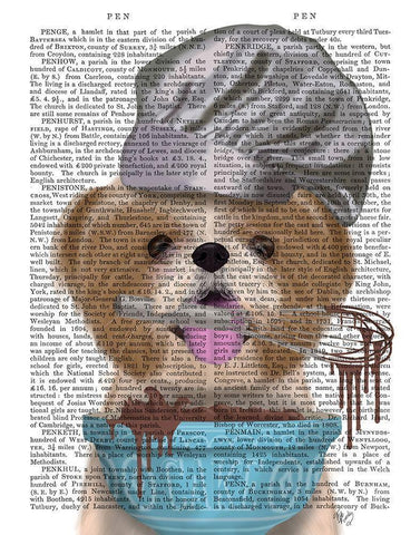 Shih Tzu Baker White Modern Wood Framed Art Print with Double Matting by Fab Funky