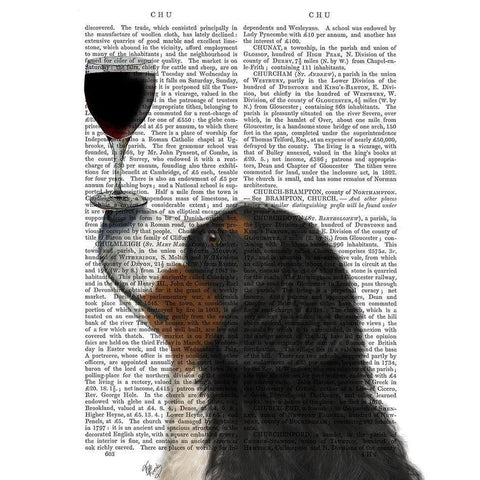 Dog Au Vin, Bernese White Modern Wood Framed Art Print by Fab Funky