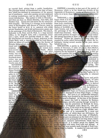 Dog Au Vin, German Shepherd Black Ornate Wood Framed Art Print with Double Matting by Fab Funky