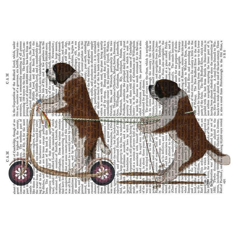 StBernard Scooter Gold Ornate Wood Framed Art Print with Double Matting by Fab Funky