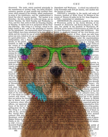 Labradoodle Golden and Flower Glasses White Modern Wood Framed Art Print with Double Matting by Fab Funky