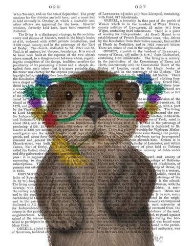 Otter and Flower Glasses White Modern Wood Framed Art Print with Double Matting by Fab Funky