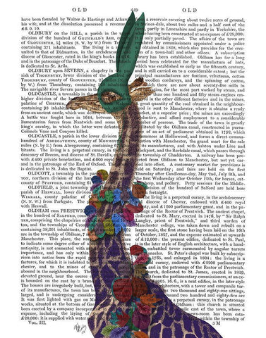 Giraffe Bunny Mask, Portrait White Modern Wood Framed Art Print with Double Matting by Fab Funky
