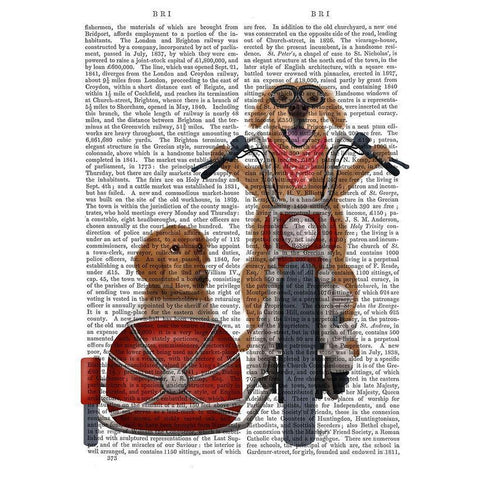 Golden Retriever Chopper and Sidecar Black Modern Wood Framed Art Print with Double Matting by Fab Funky