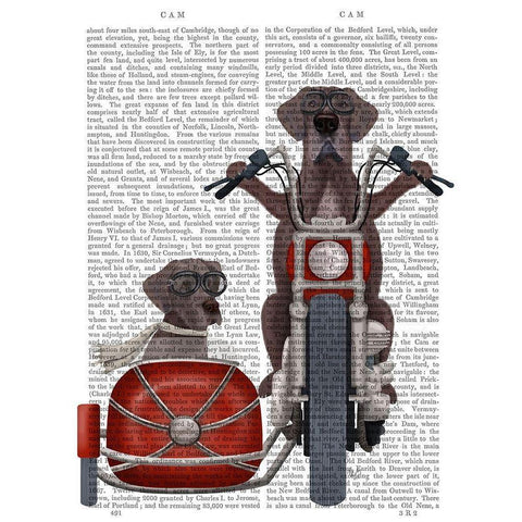 Great Dane Chopper and Sidecar Black Modern Wood Framed Art Print by Fab Funky