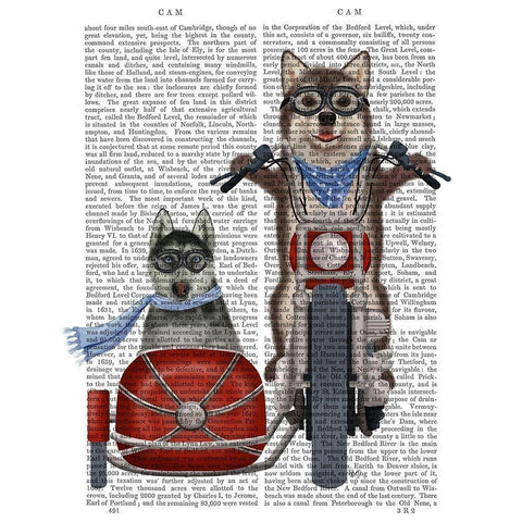 Husky Chopper and Sidecar Black Modern Wood Framed Art Print by Fab Funky