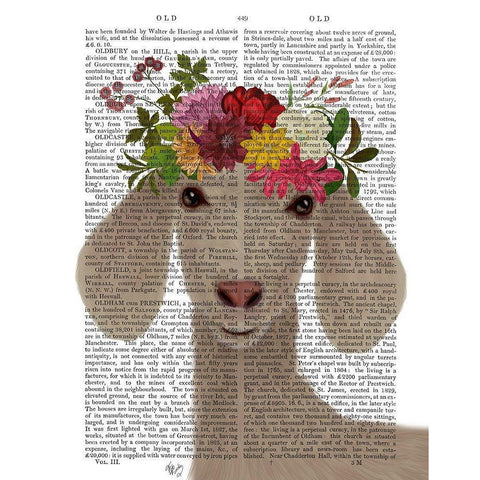 Goat Bohemian 2 Book Print Black Modern Wood Framed Art Print with Double Matting by Fab Funky