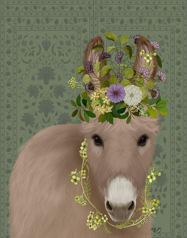 Donkey Bohemian 2 White Modern Wood Framed Art Print with Double Matting by Fab Funky